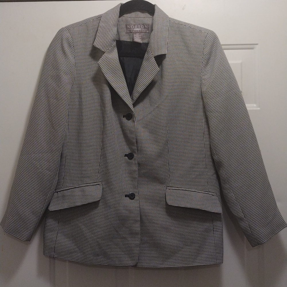 Norton Petite McNaughton‎ Houndstooth Blazer suit Size 10P